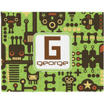 Industrial Robot 1 Woven Fabric Placemat - Twill w/ Name and Initial