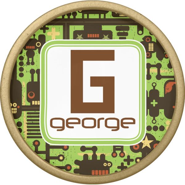 Industrial Robot 1 Cabinet Knob - Gold - Front