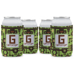 Industrial Robot 1 Can Cooler (12 oz) - Set of 4 w/ Name and Initial