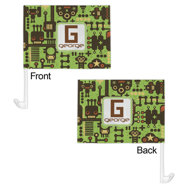 Industrial Robot 1 Car Flag - 11" x 8" - Front & Back View