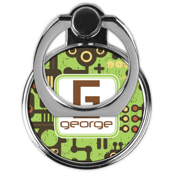 Industrial Robot 1 Cell Phone Ring Stand & Holder - Front (Collapsed)