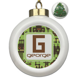 Industrial Robot 1 Ceramic Ball Ornament - Christmas Tree (Personalized)