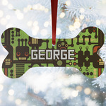 Industrial Robot 1 Ceramic Dog Ornament w/ Name and Initial