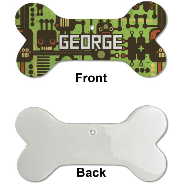 Industrial Robot 1 Ceramic Flat Ornament - Bone Front & Back Single Print (APPROVAL)