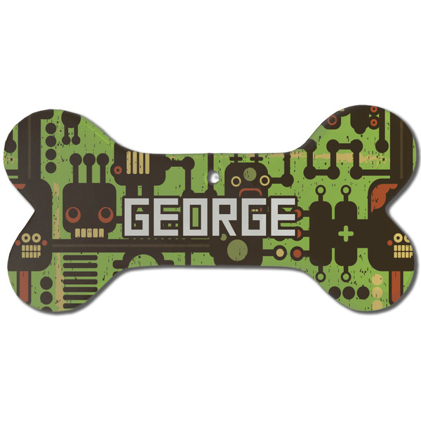 Industrial Robot 1 Ceramic Flat Ornament - Bone Front