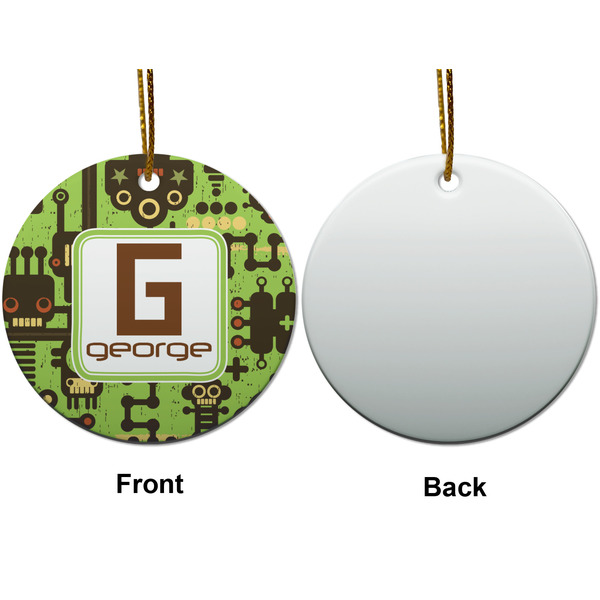 Industrial Robot 1 Ceramic Flat Ornament - Circle Front & Back (APPROVAL)