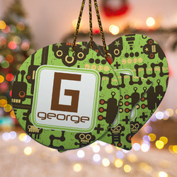 Industrial Robot 1 Ceramic Ornament w/ Name and Initial