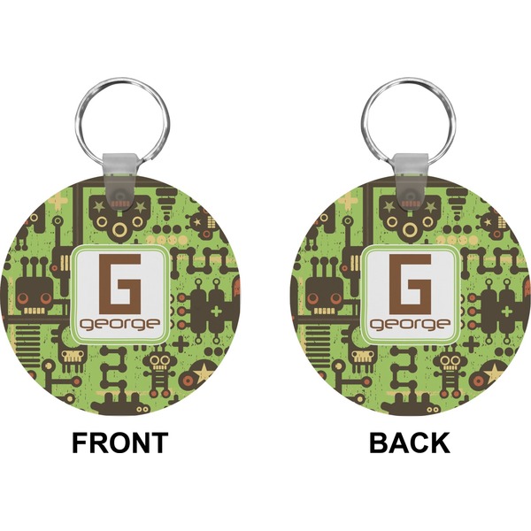 Industrial Robot 1 Circle Keychain (Front + Back)