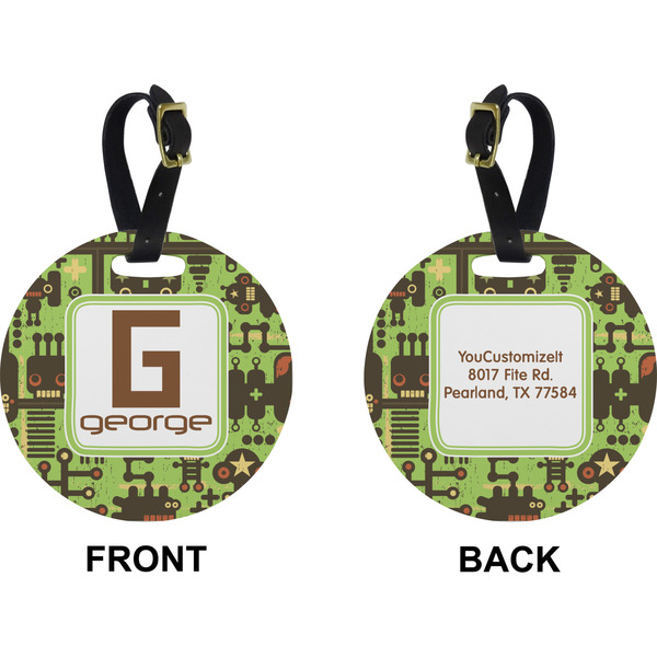 Industrial Robot 1 Circle Luggage Tag (Front + Back)