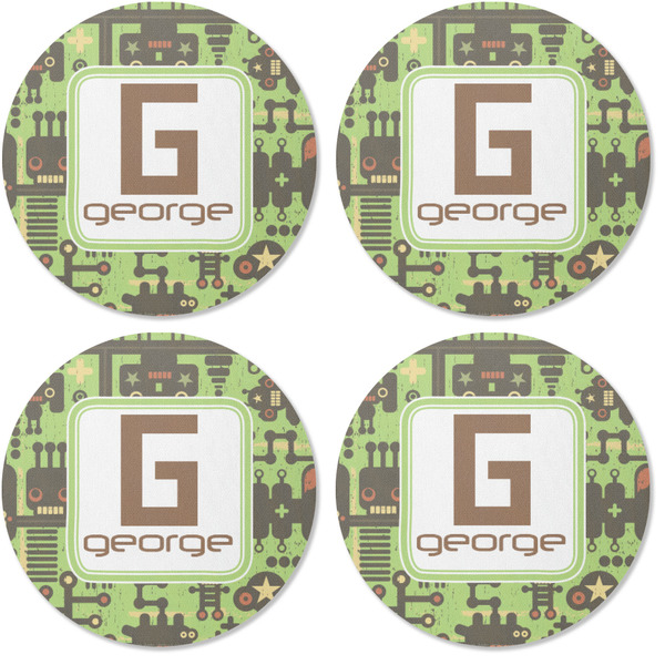 Industrial Robot 1 Coaster Round Rubber Back - Apvl