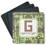 Industrial Robot 1 Square Rubber Backed Coasters - Set of 4 (Personalized)