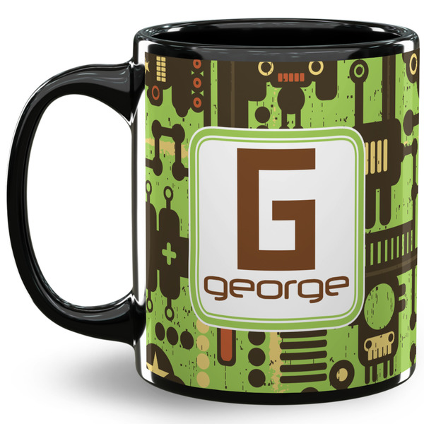 Custom Industrial Robot 1 11 Oz Coffee Mug - Black (Personalized)