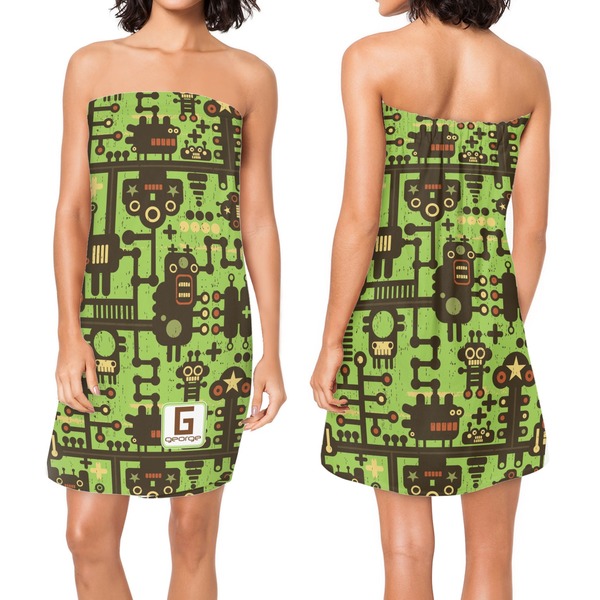 Industrial Robot 1 Custom Bath Wrap - Front & Back View