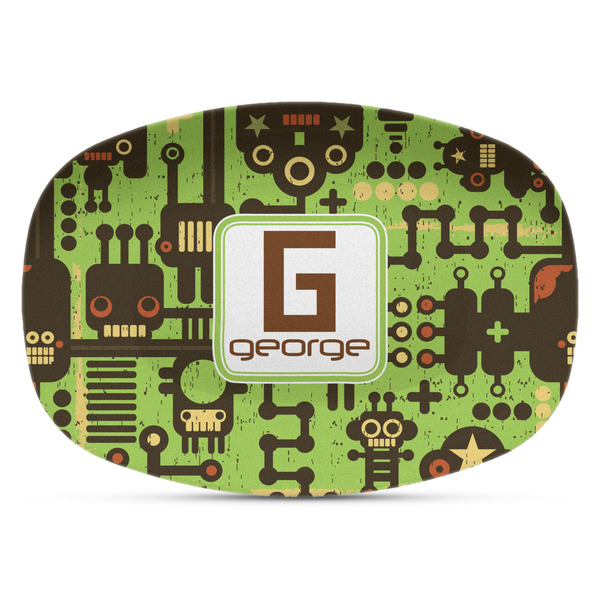 Custom Industrial Robot 1 Plastic Platter - Microwave & Oven Safe Composite Polymer (Personalized)