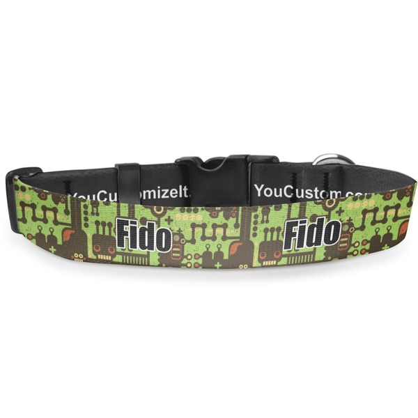 Custom Industrial Robot 1 Deluxe Dog Collar - Large (13" to 21") (Personalized)