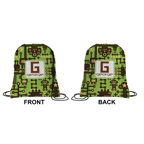 Industrial Robot 1 Drawstring Backpack Front & Back Small