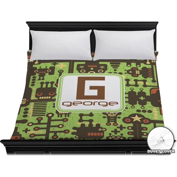Custom Industrial Robot 1 Duvet Cover - King (Personalized)