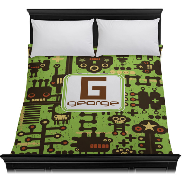 Industrial Robot 1 Duvet Cover - Queen - On Bed - No Prop