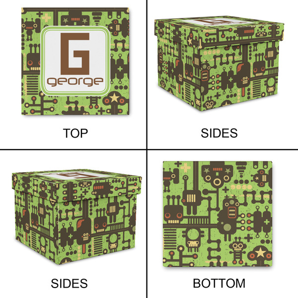 Industrial Robot 1 Gift Boxes with Lid - Canvas Wrapped - Small - Approval