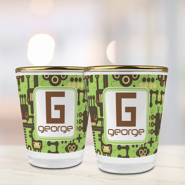 Industrial Robot 1 Glass Shot Glass - with gold rim - LIFESTYLE