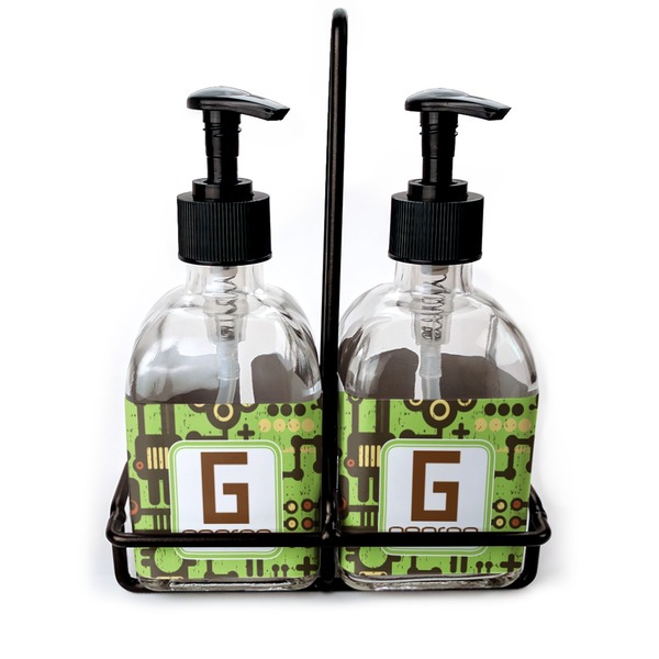 Custom Industrial Robot 1 Glass Soap & Lotion Bottle Set (Personalized)