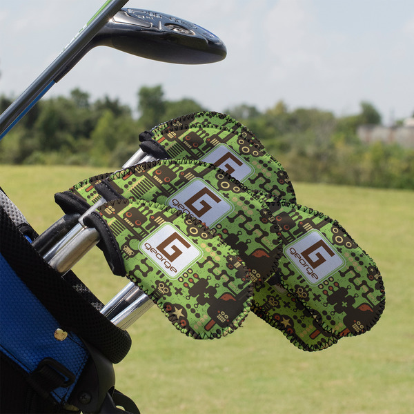 Custom Industrial Robot 1 Golf Club Iron Cover - Set of 9 (Personalized)