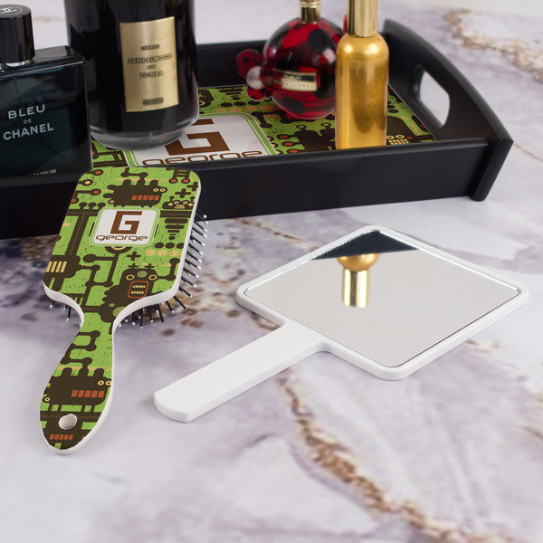 Industrial Robot 1 Hair Brush - With Hand Mirror