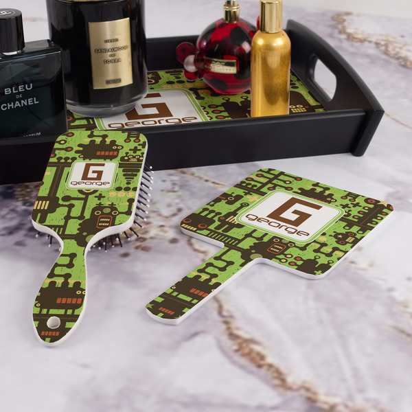 Industrial Robot 1 Hair Brush and Hand Mirror - Bathroom Scene