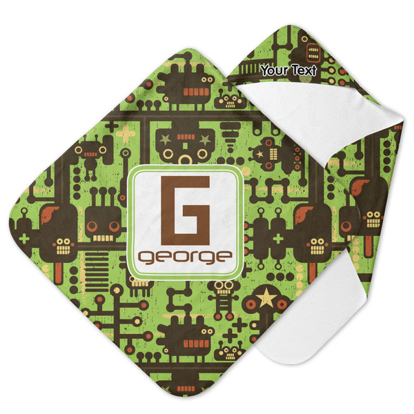 Custom Industrial Robot 1 Hooded Baby Towel (Personalized)