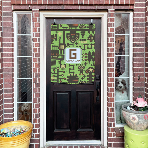 Industrial Robot 1 House Flags - Double Sided - (Over the door) LIFESTYLE