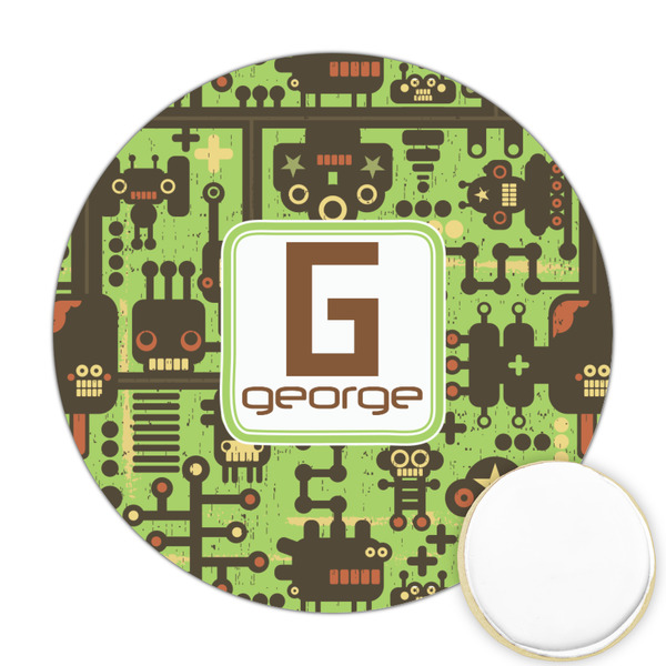 Custom Industrial Robot 1 Printed Cookie Topper - Round (Personalized)