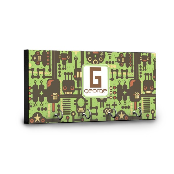 Industrial Robot 1 Key Hanger - Front View with Hooks