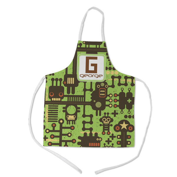 Custom Industrial Robot 1 Kid's Apron w/ Name and Initial