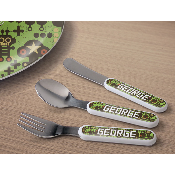 Industrial Robot 1 Kids Flatware w/ Plate