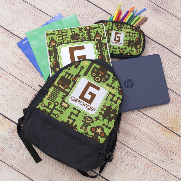 Industrial Robot 1 Large Backpack - Black - With Stuff