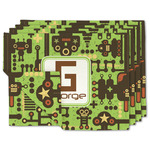 Industrial Robot 1 Linen Placemat w/ Name and Initial