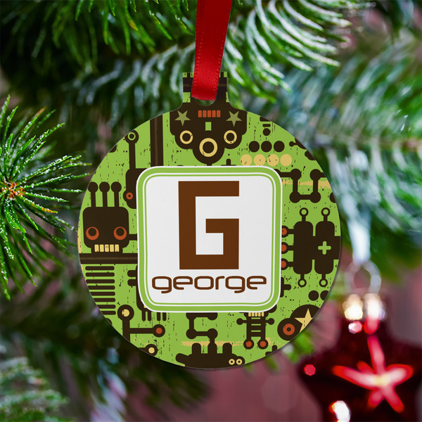 Industrial Robot 1 Metal Ball Ornament - Lifestyle