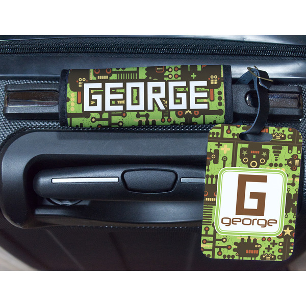 Industrial Robot 1 Metal Luggage Tag & Handle Wrap - In Context