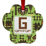 Industrial Robot 1 Metal Paw Ornament - Double Sided w/ Name and Initial
