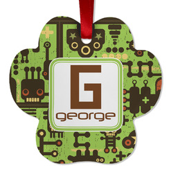 Industrial Robot 1 Metal Paw Ornament - Double Sided w/ Name and Initial