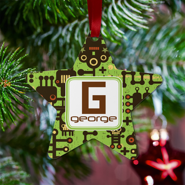 Industrial Robot 1 Metal Star Ornament - Lifestyle