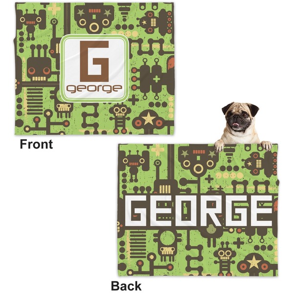 Industrial Robot 1 Microfleece Dog Blanket - Large- Front & Back