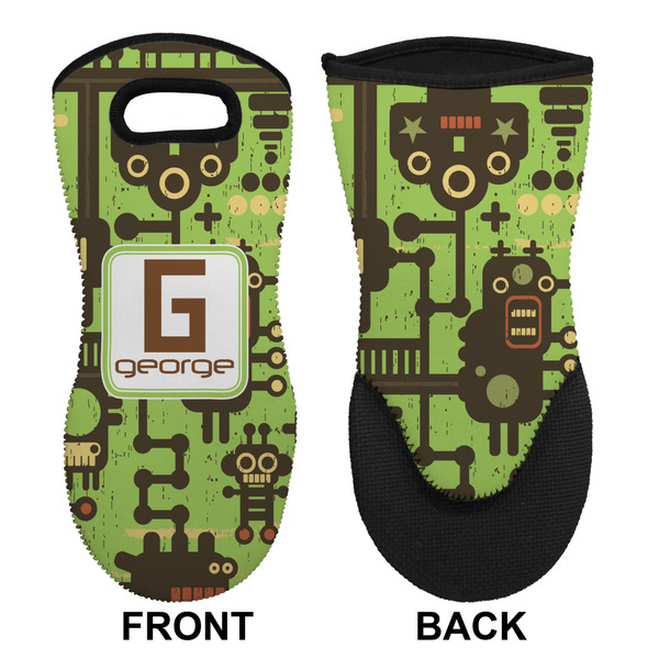 Industrial Robot 1 Neoprene Oven Mitt (Front & Back)