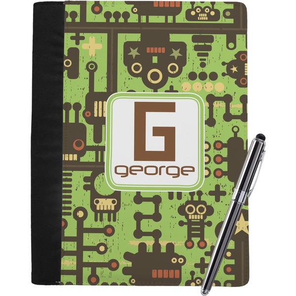 Custom Industrial Robot 1 Notebook Padfolio - Large w/ Name and Initial