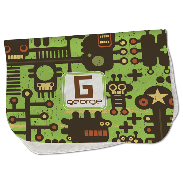 Custom Industrial Robot 1 Burp Cloth - Fleece w/ Name and Initial