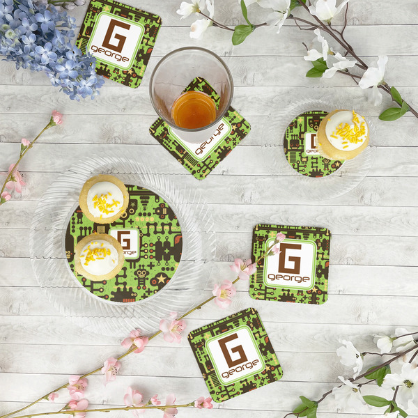 Industrial Robot 1 Paper Coasters - In Context