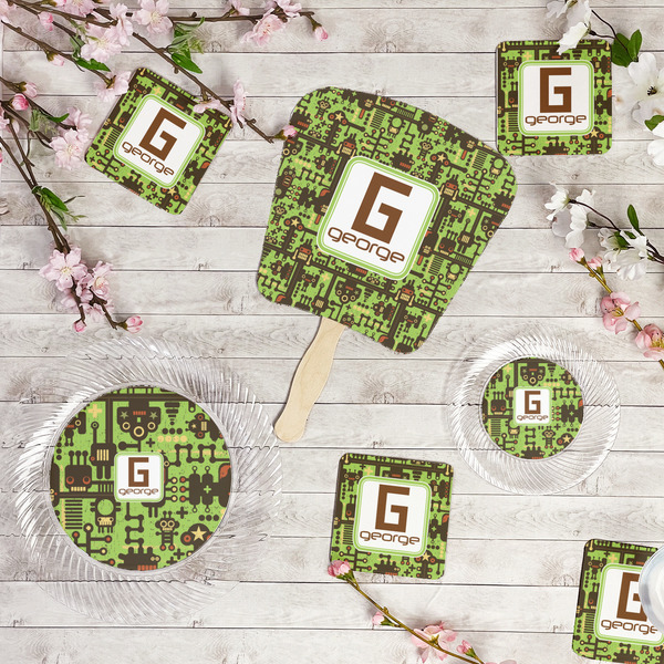 Industrial Robot 1 Party Supplies Combination Image - All items - Plates, Coasters, Fans