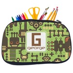 Industrial Robot 1 Neoprene Pencil Case - Medium w/ Name and Initial