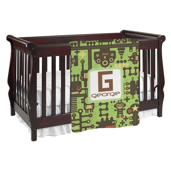 Custom Industrial Robot 1 Baby Blanket (Single Sided) (Personalized)