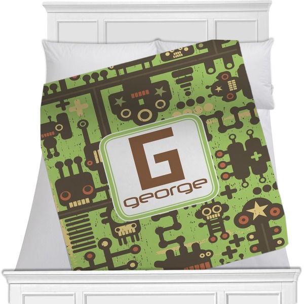 Custom Industrial Robot 1 Minky Blanket - 40"x30" - Double Sided (Personalized)